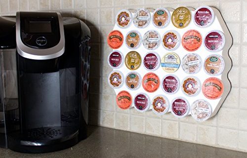 BeraTek Industries Cafe Wall Caddy, 28 Capacity Keurig K-Cup Single Serve Coffee or Tea Pod Wall Display