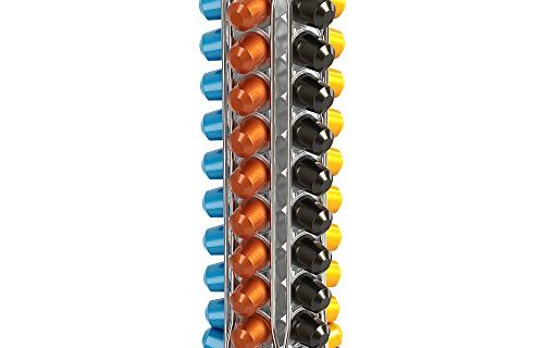 BluePeak Nespresso Coffee Capsule Rack Holder Carousel – Holds 50 Capsules OriginalLine. Elegant and Modern Chrome