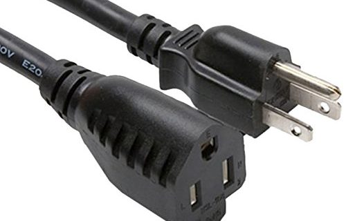 3 Foot Power Extension Cable, 2 Pack, Single Outlet