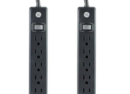 GE 6-Outlet 3ft Surge Protector, 2-Pack