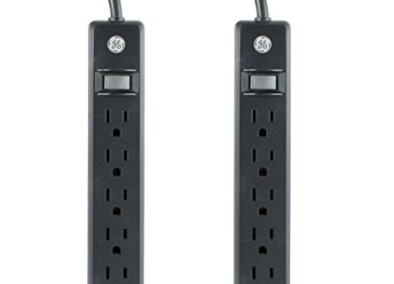GE 6-Outlet 3ft Surge Protector, 2-Pack