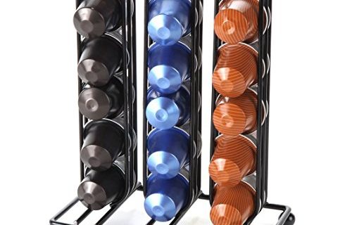 Lily’s Home Counter Top Nespresso Coffee Capsules Holder. Holds 30 Nespresso Pods (Coffee pods not included). Black