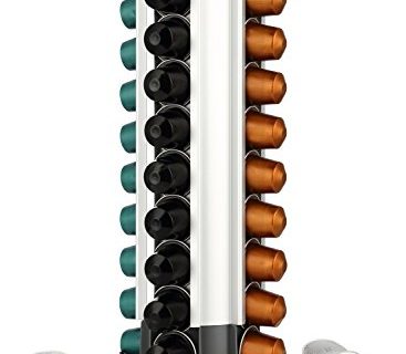 Nespresso Capsule Holder Coffee Capsule Rack Carousel, Nespresso Pod Holder with 40 Pod Capacity, 360-degree Rotation, Aluminum