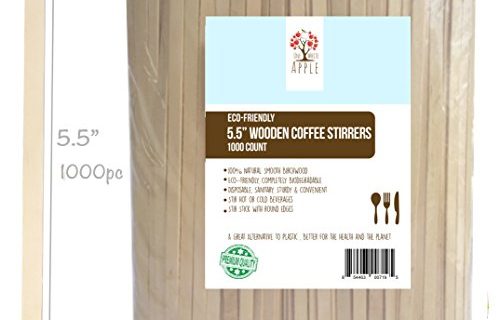 Wood Coffee Beverage Stirrers, Coffee Stir Sticks 5.5” (1000 Count) Eco-Friendly Completely Biodegradable