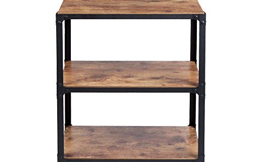 Mind Reader ‘ Charm’ 3 Tier Wood Metal All Purpose Utility/ Bar Cart, Black with Brown