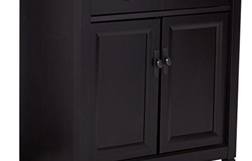 Sauder Edge Water Utility Cart/Free Standing Cabinet, Estate Black Finish